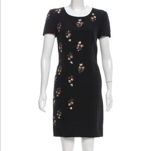 NWT Prada black crepe dress w/embellishments Sz 40